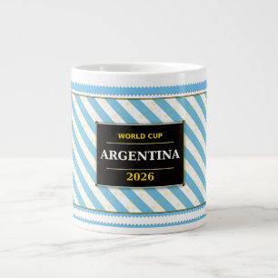 Grande Tasse Drapeau de fan de football d'Argentine Couleurs Ra