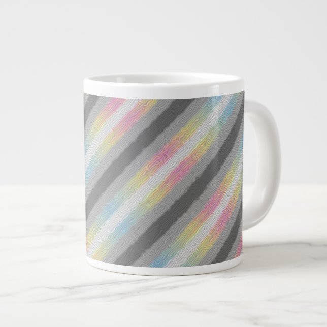 Grande Tasse Drapeau de fierté Demifluid Abstrait Groovy Boho T (Devant droit)
