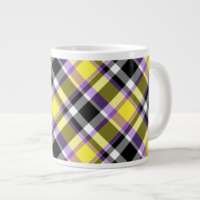 Grande Tasse Drapeau de fierté éclectique boho non binaire à ca (Devant droit)