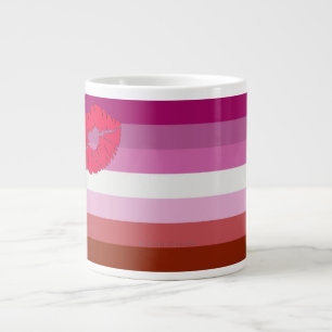 Grande Tasse Drapeau de fierté lesbienne au rouge à lèvres Slip