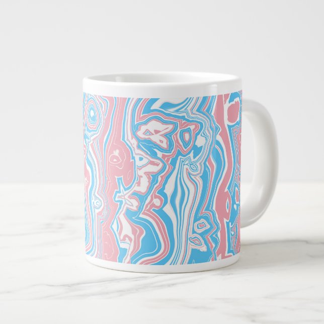 Grande Tasse Drapeau de fierté trans Trippsy Boho Groovy Bandes (Devant droit)