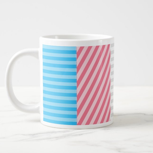 Grande Tasse Drapeau de fierté transgenre abstrait   (Gauche)