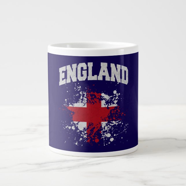 Grande Tasse Drapeau de l'Angleterre éclaboussé (Devant)