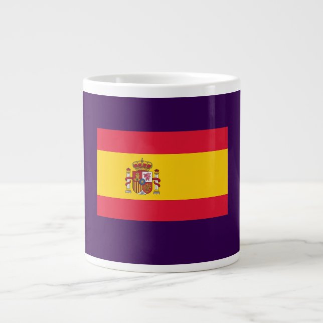 Grande Tasse Drapeau de l'Espagne – Conception classique de fie (Devant)