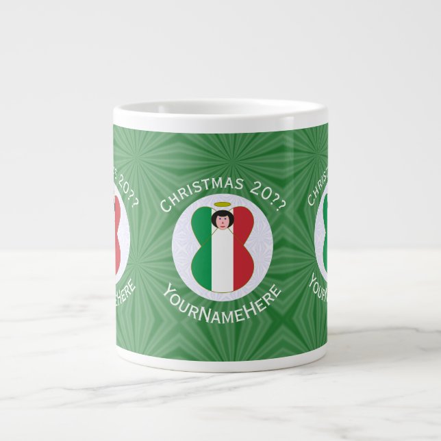 Grande Tasse Drapeau de Noël Angel italien Personnalisé (Devant)