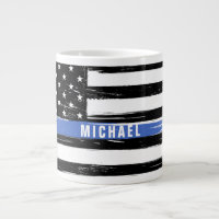 Drapeau de police Thin Blue Line personnalisé grun