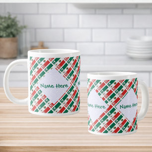 Grande Tasse Drapeau du Mexique personnalisé en mosaïque