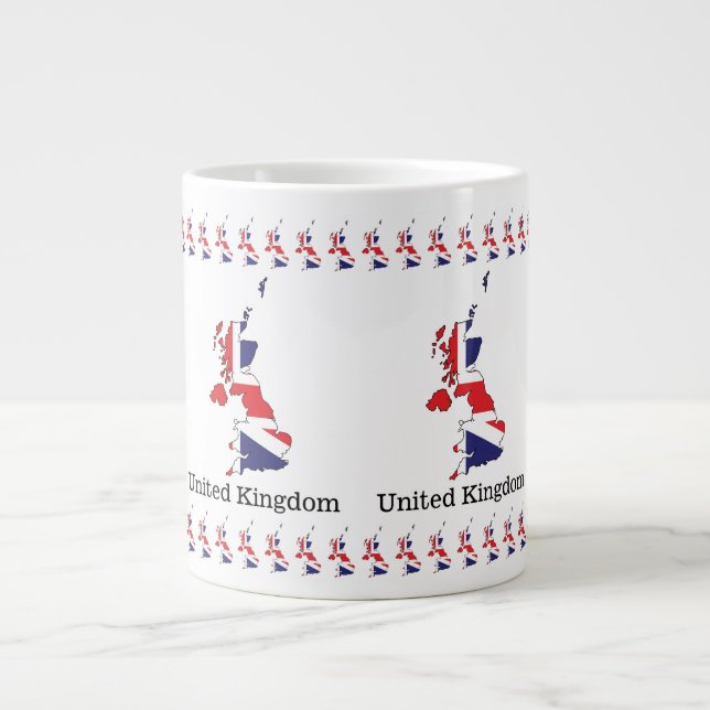 Grande Tasse Drapeau du Royaume-Uni à l'intérieur d'une carte - (Devant)