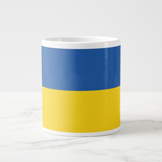 Grande Tasse Drapeau d'Ukraine (Devant)