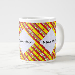 Grande Tasse Drapeau espagnol d'Espagne en mosaïque avec nom pe