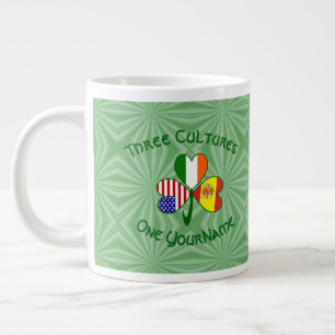 Grande Tasse Drapeau espagnol irlandais américain Shamrock Pers