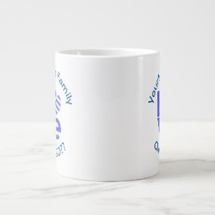 Grande Tasse Drapeau grec en forme de cœur bleu AMOUR Personnal