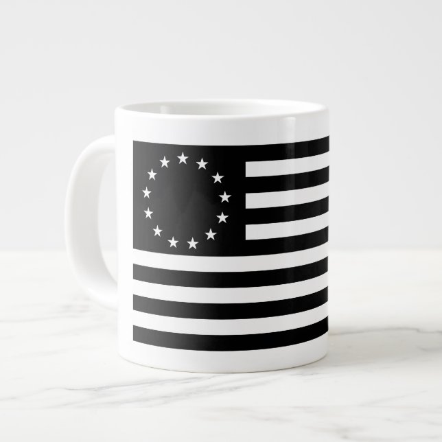 Grande Tasse Drapeau Manga, Betsy Ross ou Drapeau Cercle Améric (Devant gauche)