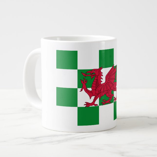 Grande Tasse Drapeau mystique de dragon celtique rouge du Pays  (Devant gauche)