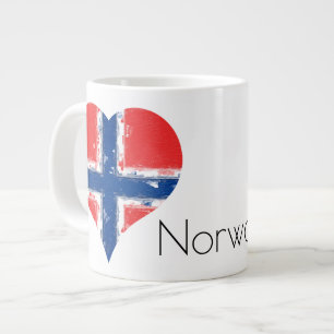 Grande Tasse Drapeau norvégien I Heart Norway