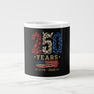 Grande Tasse Drapeau patriotique de l'aigle américain 250 ans
