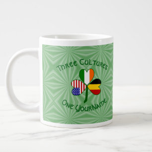 Grande Tasse Drapeau Shamrock Personnalisé Belge Irlandais Amér