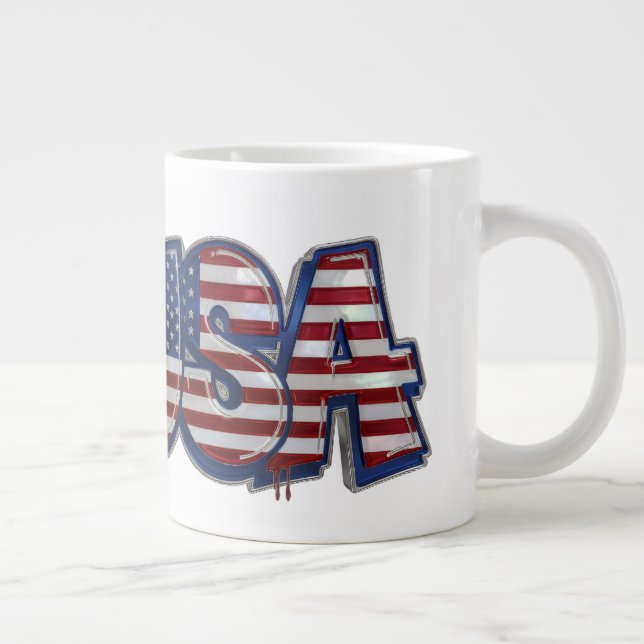 Grande Tasse Drapeau USA Graffity Texte Personnalisé (Droite)