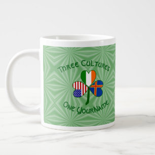 Grande Tasse Drapeaux irlandais américains Ålander Shamrock Per