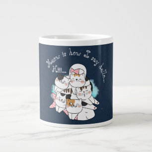 Grande Tasse Drôle Chat, Meow c'est comme ça que je dis bonjour