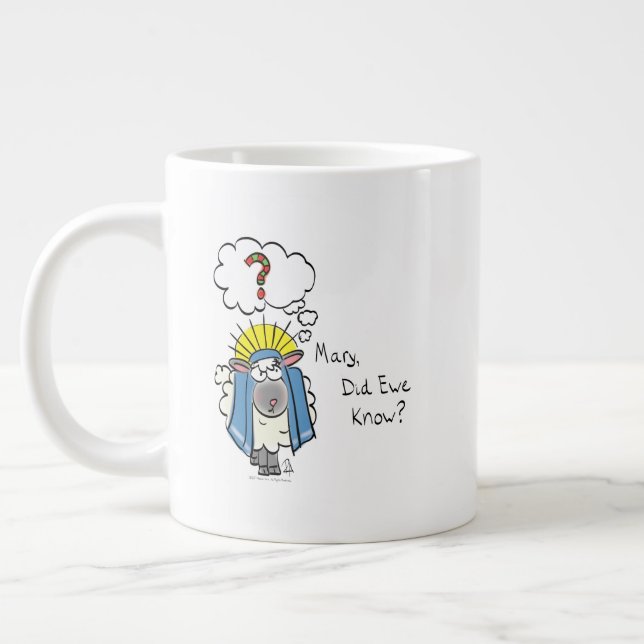 Grande Tasse Drôle Christian Noël mignon Mouton Dessin (Gauche)