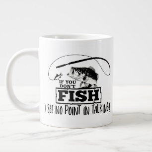 Grande Tasse Drôle Citation de pêche Parler Pêche Cotravailleur