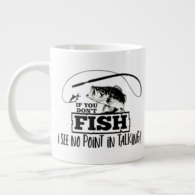 Grande Tasse Drôle Citation de pêche Parler Pêche Cotravailleur (Gauche)