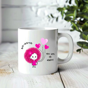 Grande Tasse Drôle dame rose avec ballons