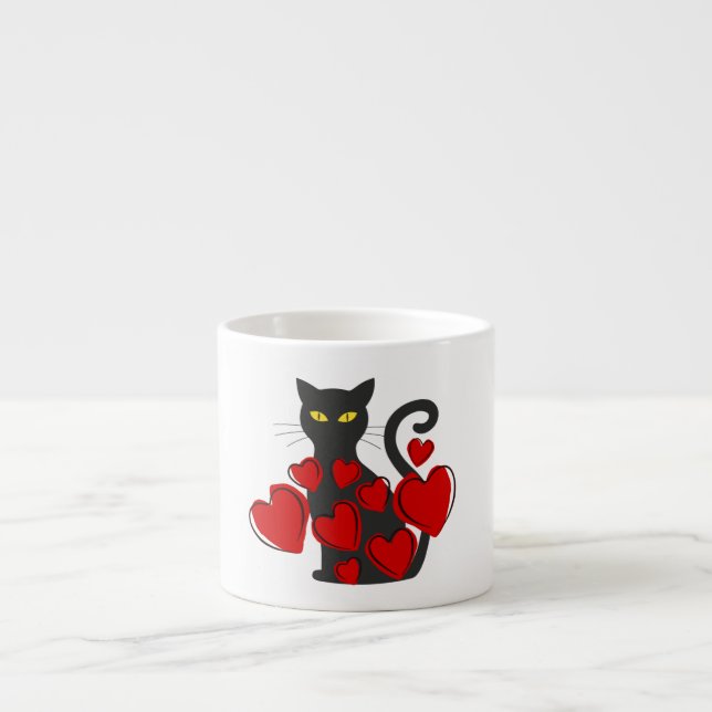 Grande tasse drôle de chat noir (Devant)