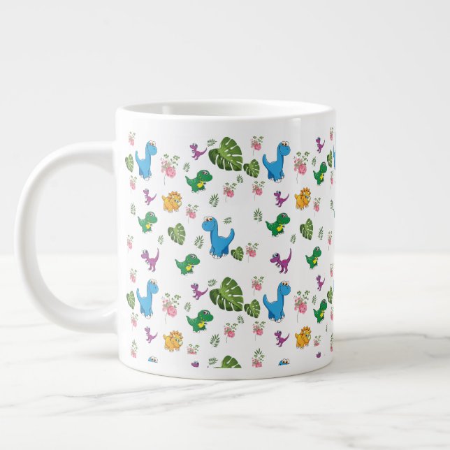 Grande Tasse Drôle feuilles Dinosaur (Gauche)