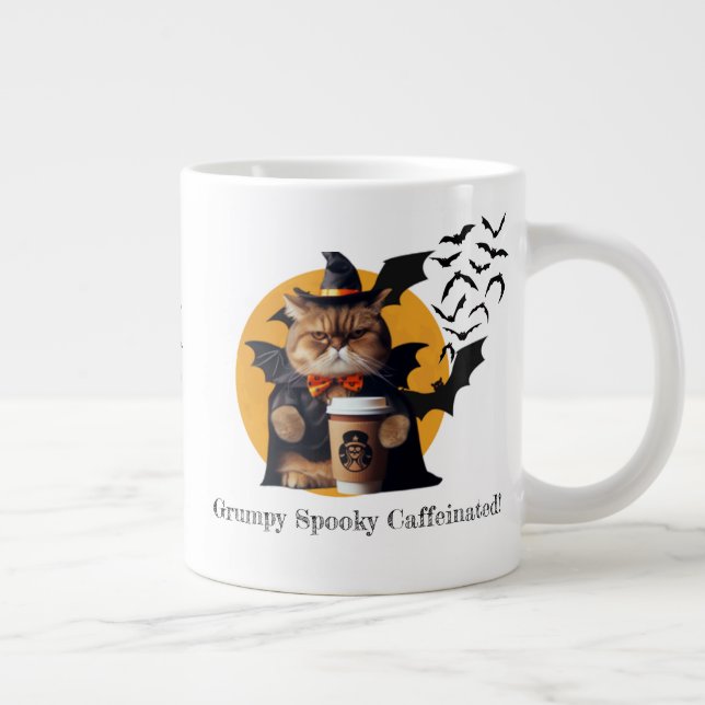 Grande Tasse Drôle Halloween "Grumpy, Éffrayant, Caffeinated !" (Droite)