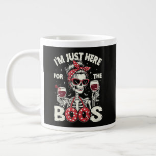 Grande Tasse Drôle je suis juste ici pour les huées squelette