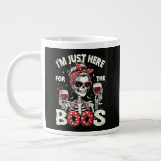 Grande Tasse Drôle je suis juste ici pour les huées squelette