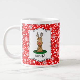 Grande Tasse Drôle Jingle Ce Chien Rinde Du Nez Rouge Mignonne