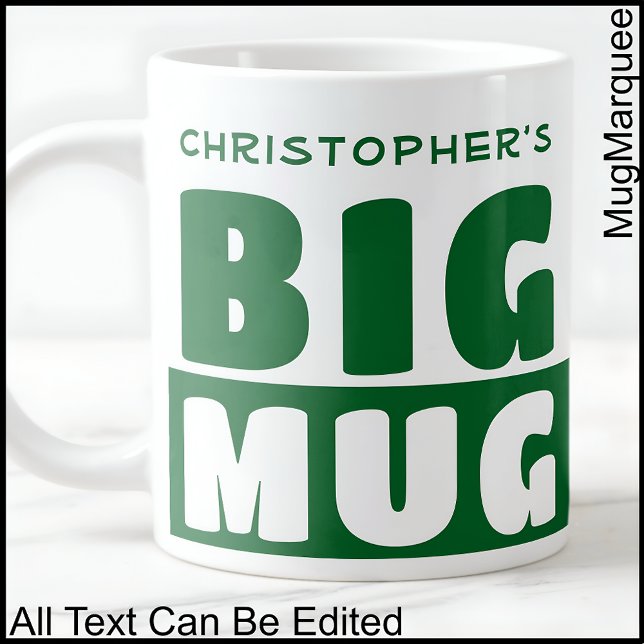 Grande Tasse Drôle Nom personnalisé Texte Deux tons Marine Big  (Créateur téléchargé)