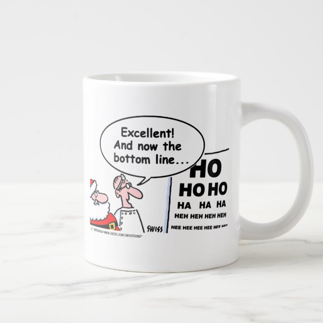 Grande Tasse Drôle Optométriste Noël Père Noël Cartoon (Droite)