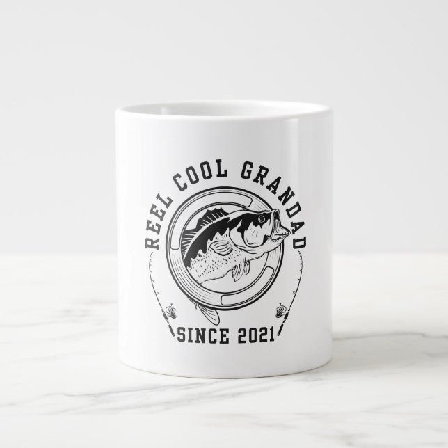 Grande Tasse Drôle Quote de pêche Reel Grand Cool depuis 2021 (Devant)