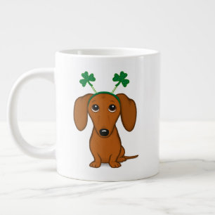 Grande Tasse Drôle Saint Patrick's Day Chien Dachshund Shamrock
