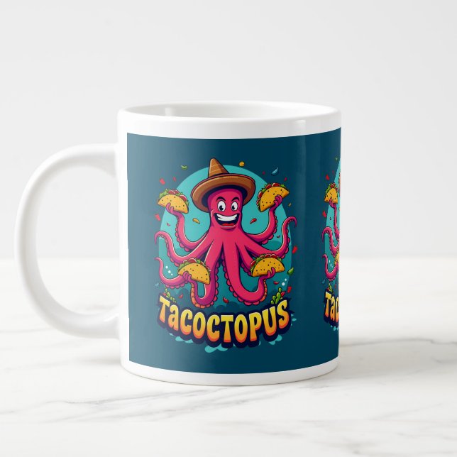 Grande Tasse Drôle Taco Octopus Cartoon Alimentation Pun (Gauche)