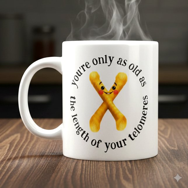Grande Tasse Drôle Vous n'êtes aussi vieux que la longueur de . (Funny You're Only as Old as the Length of Your Telomeres Mug Cover Photo)