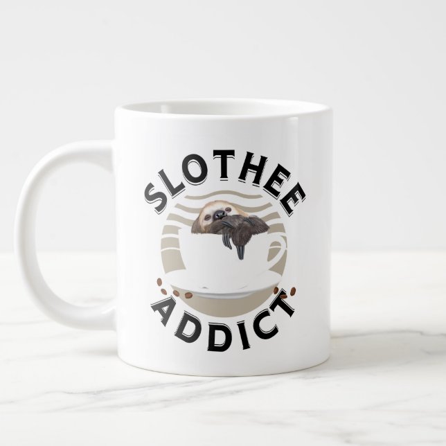Grande Tasse Drôle Wordplay Sleepy Sloth (Gauche)