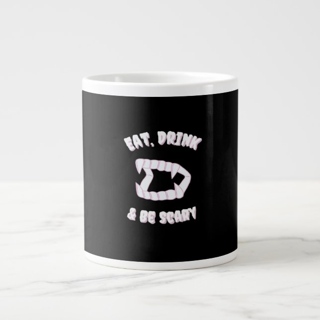Grande Tasse Eat Drink Be Scary Vampire Minimalist Style (Devant)
