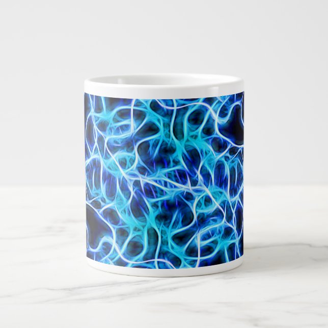 Grande Tasse Éclair électrique néon bleu Tesla Coil (Devant)