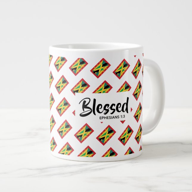 Grande Tasse Écriture chrétienne JAMAICA GRENADA bienheureuse (Devant droit)