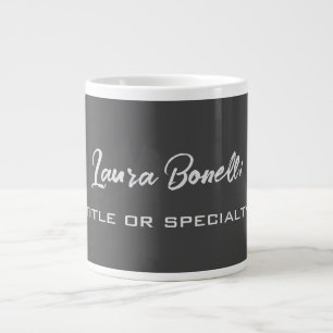 Grande Tasse Écriture minimaliste Professionnelle Moderne Gris 