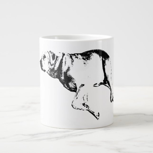 Grande Tasse Élégance calme en monochrome (Devant)
