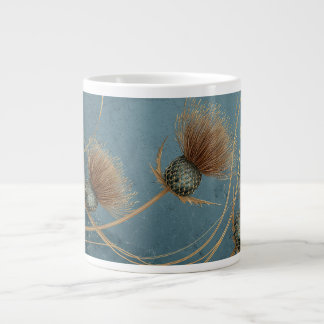 Grande Tasse Élégance de la texture sarcelle et chardon doré