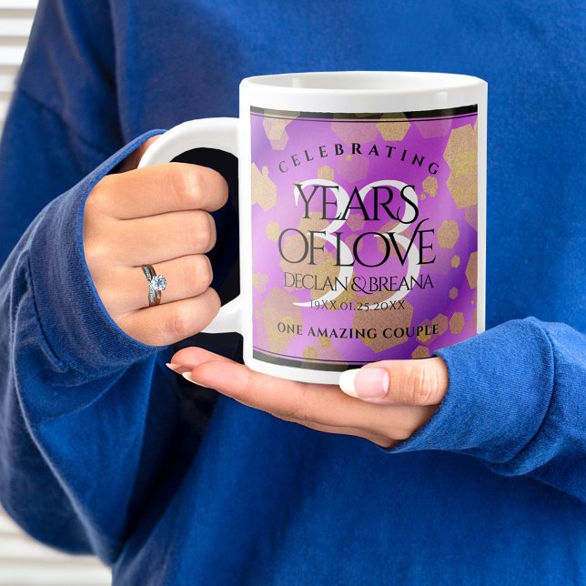 Grande Tasse Élégant 33e anniversaire du Mariage Améthyste (33rd Wedding Anniversary Jumbo Coffee Mug Cover Photo.)