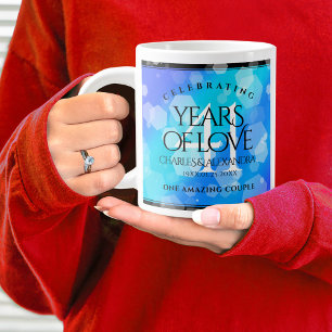 Grande Tasse Élégant 41ème anniversaire Mariage de Topaz Bleu