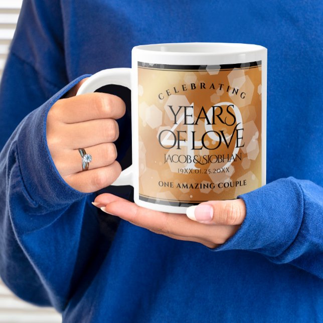 Grande Tasse Élégant 49ème anniversaire de Mariage de cuivre (Elegant 49th Copper Wedding Anniversary Jumbo Coffee Mug Cover Photo.)